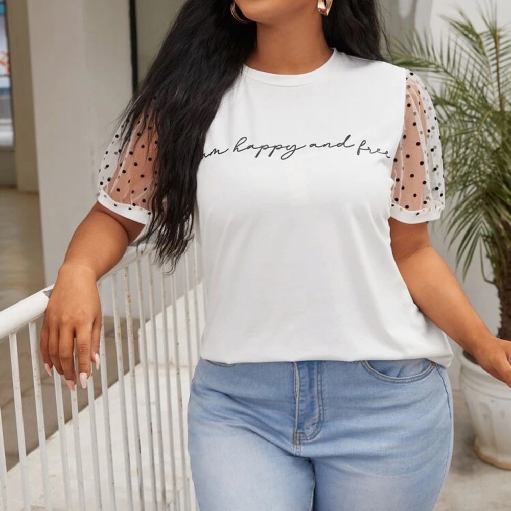organza sleeve T shirt